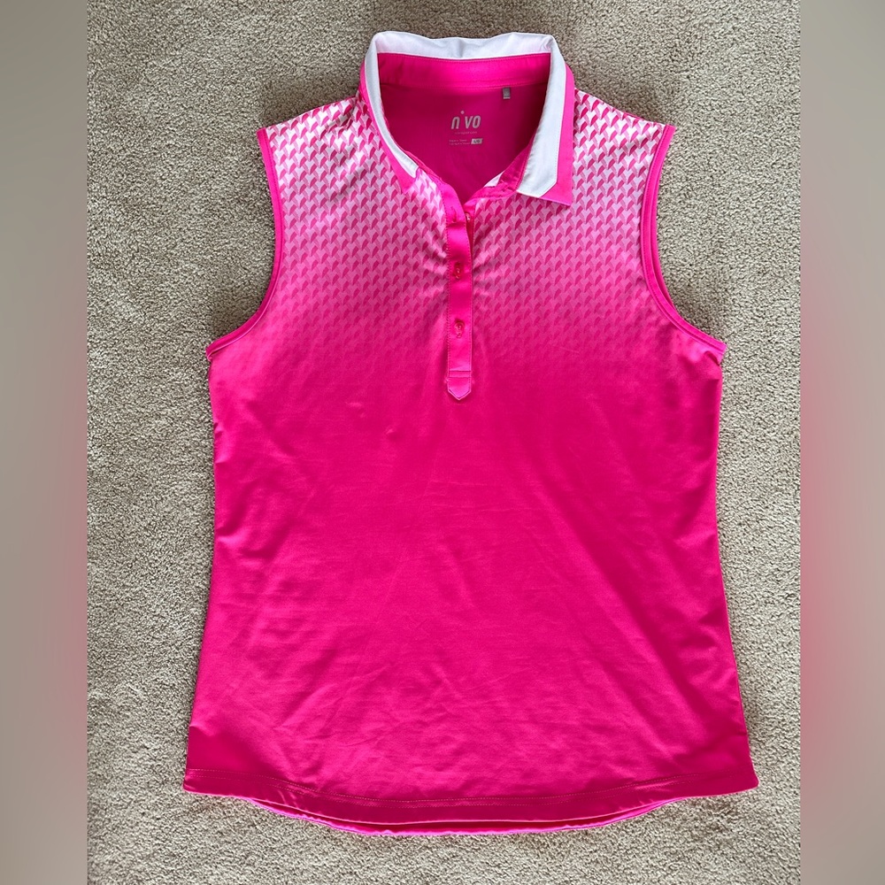 Women's Sleeveless Polo Tank Top - Hot Pink
